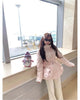 Chic Women's Cotton Padded Jackt with Large Fur Collar Waist-Cinching Mid-Length Parkas Korean Warm Commute Outerwear