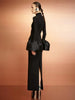 Women Elegant Evening Club Party Trumpet Long Sleeves Sexy Turtleneck Tight Maxi Bandage Dress Black Vestido
