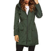 Windproof Waterproof Raincoat Long Jacket Hooded Women Autumn Winter Outdoor Hiking Clothes Long Rain Tops Rainwear Lightweight