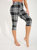Women Minimalist Checkered Leggings Sports Yoga Pants Vacation Travel Outdoor Camping Cycling Tights Unique Capri Pants