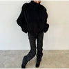 Stand Collar Woolen Bomber Jacket Women Chic Spring Autumn Long Sleeve Pocket Trench Coats Street Zipper Outerwear