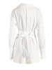 Women White Irregular Bandage Slit Shirt Dress V-Neck Long Sleeve Loose Fit Tide Spring Autumn 1DE9884