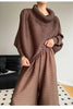 2 Pieces Sets For Women Beading Loose Shirts With Wide Leg Pants Female Elegant Clothing Spring Autumn 2DB2230
