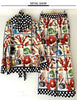 Retro Design Print Lapel Lace-Up Long-Sleeved Shirt Spring Women's Two-Piece Suit+ Elastic Waist Straight Trousers S
