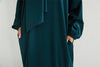 Muslim Abaya Prayer Dress One-piece Hooded Smocking Sleeve Islamic Clothing Women Jilbab Dubai Saudi Black Robe Turkish Modesty