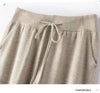 Women 100% Wool Pants Autumn and Winter Soft Comfortable High-Waist Knitted Thicken Pants Female Thin pants Casual Trousers