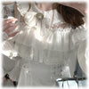 Original Japanese Lace Off-Shoulder Long Sleeve Dress Sweet Girl Kawaii Bowknot Women's Elegant Lolita Short Dresses