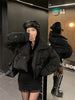 Women Thick Warm Cotton Short Jacket Rhinestones Winter Stand Collar Down Coat Shiny Crystal Cropped Puffer Parka Пуховики