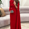 Sexy Asymmetric Hollow Out Party Dress Women Ribbon Long Sleeve Evening Dress Elegant Long Sleeve Full Length Gala Dress