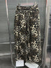 Leopard Ripped Wide Leg Jeans For Women High Waist Patchwork Button Loose Denim Pant Female Clothing