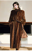 Spring Winter Long Soft Thick Warm Brown Faux Mink Fur Coat Women Elegant Chic Fluffy Overcoat