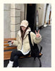 Hooded Short Parkas Women Black Patchwork Puffer Jacket Winter Streetwear Down Coats Korean Cotton Padded Outerwears