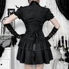 American Gothic Dark Y2K Vintage Dress Women Aesthetic Streetwear Harajuku Grunge Lace Patchwork High Waist Bow Party Dress