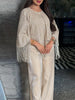 Sequined Tassel Oversized Shawl Tops Women Sexy Roud Neck Long Sleeve Shining Loose Fitting Capes Chic Ladies Partywear Clubwear