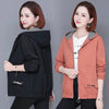 Women'S Clothes Spring Autumn Jacket Top Women Windbreaker Korean Loose Casual Hooded Jacket Ladies All-Match Coat