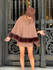 Elegant Plaid Cape Skirt 2 Piece Set Women Chic High Waist Single Breasted Faux Fur Hem Shawl Coat Suit Fall Winter Party Outfit