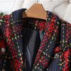 Thick Winter Blazer Women Ladies Red Blue Plaid Coat Female Slim Casual Single Breasted Jacket