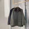 Splicing Corduroy Workwear Jacket, Military Green Hunting Outfit, Retro Cotton Jacket, Women's Spring