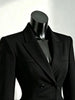Elegant Autumn Unique Black Blazer Jacket Women Korean Double Breasted Waist Cinched Irregular Hem Office Casual Outfit