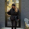 Vintage Lace-up Thicken Jacket Women Full Sleeve V-neck Belt Solid Outwear Female Winter Casual Lady Streetwear