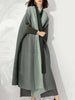 Gradient Pleated Trench Coat For Women Bat Sleeve Scarf Collar Long Windbreaker Female Clothing 2DA2148