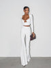 Long Sleeve U Neck Solid Women Sets 2-Pieces(Tops+Pants) Sheath Sexy Club Suits Fitness Casual Female Elegant