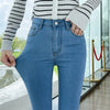 Women Stretch Jeans Lady Slim Skinny Pencil Jeans High Waist Vintage Pants Girls Leggings Straight Leg Korea Trousers