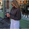 Checkered Women Short Trench Coat Lapel Double‑Breasted Belted Waist Jacket Autumn Retro Lady Outerwear