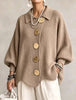 Autumn Winter Solid Knit Cardigan Sweaters Coats Women Lapel Button Casual Long Sleeve All-match Sweater Coats Knitted Tops
