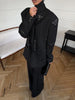 Women Sequin Embroidery Blazer Long Suit Set Solid Full Sleeves Lapel Loose Wide-leg Office Suits Lady Collection Wear