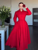 Women Hourglass Waist Full Flared Hem Long Dress Coat Lapel Collar Single Breasted Long Sleeve Overcoat Guest Party Street Wear