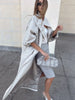 Solid Casual Long Trench Coat Women Lapel Collar Single Breasted Batwing Sleeve Windbreaker High Street Oversized Outerwear