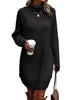 Women's Ribbed Knit Long Sleeve Dresses Autumn And Winter Texture Loose Sweater Dress Temperament Women's Vestidos