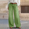 Women's Multi-Button Wide Leg Casual Jeans - High-Quality Denim Pants for Stylish Comfort