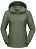 Womens Fleece Lined Softshell Jacket Waterproof Hiking Coat with Hood Thumbholes Lightweight Windproof Full Zip Jacket