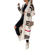 Print Long Cardigan For Women Autumn Winter Clothes Knit Loose Outerwear Soft Sweater Coat Streetwear Cover Up