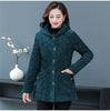 2026New Autumn Winter With Velvet Cotton-padded Jacket Women Mid-Aged Mother Hooded Floral Plus Velvet Warm Parkas Coat Female