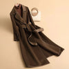 Female Autumn Winter Solid Color Korean Slim Thin Woolen Coat Women Mid-length Woolen Quilted Velvet Thickened Coat