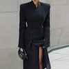 Elegant Shawl Collar Lace Up Long Woolen Coat Women Full Sleeve Belt Lapel Thick Overcoat Autumn Winter Lady Chic Outwear