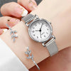 Women Watch Casual Bracelet Watches Set Ladies Simple Dial Quartz Wristwatches Dress Clock Montre Femme