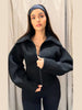 Stand Collar Side Placket Suit Jacket Women Elegant Long Sleeve Button Pocket Loose Coats Spring Chic Office Lady Outerwears