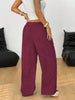 Women's Retro Corduroy Cargo Pants Casual Drawstring Straight Sports Pants Drape Daily Commuting Wide Leg Pants