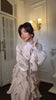 Early Autumn Turtleneck Lantern Sleeves Shinny Ruffles Pullover Floor Length Vacation Dress High Waist Female Vestido