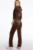 Women's Hooded Sweatshirt Suit Zipper Cardigan Diamond Street Velvet Casual Female Pants 2-piece Set