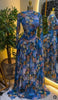 Women Long Sleeve Tie Dye Print O-neck Big Swing Midi A-line Long Maxi Dress Elegant Evening Birthday Party Dresses