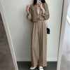 Suit Coat 2 Piece Set Women Blazer Jacket Straight Pants Ensemble Single Breasted Turn Down Collar Trousers Office Lady Outfits
