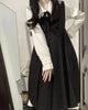 Dress Sets Women Peter Pan Collar Flared Sleeve Shirt + Square Collar Japanese Dress Two-piece Suit Girl