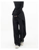 Houzhou Women Wide Suit Pants High Waist Gothic Japanese Style Baggy Black Trousers Irregular Straight Pants Casual Streetwear