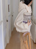 Solid Wool Coat Women Casual Hooded Y2k Loose Zipper Blends Cardigan Full Sleeved Thick Warm Outwear Jackets Autumn Winter