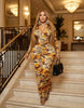 Women Printed V-neck Ruched Bodycon Midi Maxi Long Dress Vacation Birthday Holiday Party Dresses Vestidos